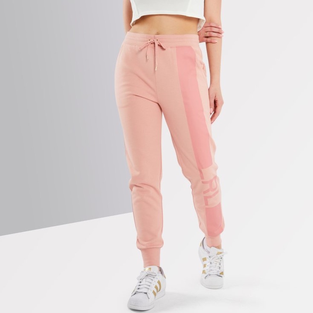 Lauren Ralph Lauren French Terry Plain Jogger Pants, Pink Size XXL New w/Tag
